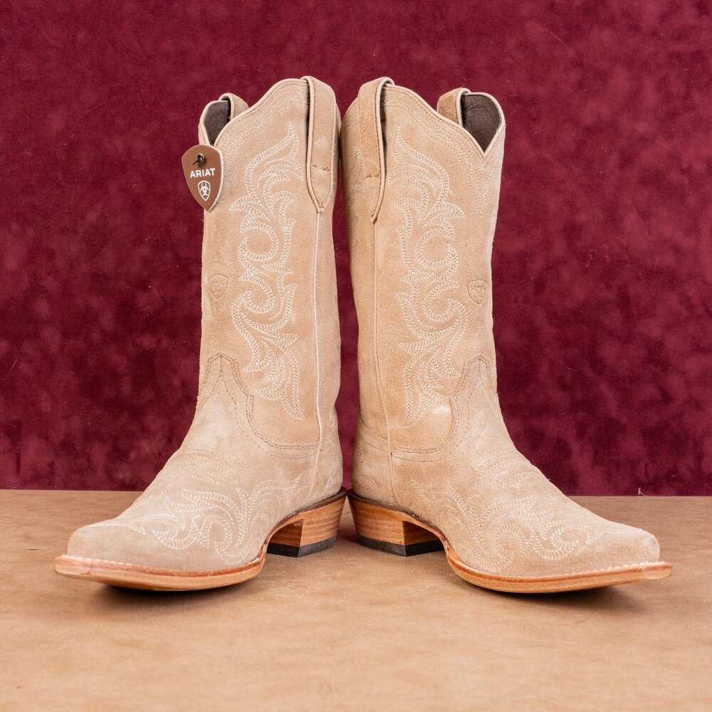 Ariat Women Hazen Taupe Suede Western Cowboy Party Festival Boots sz 8 - Picture 2 of 10